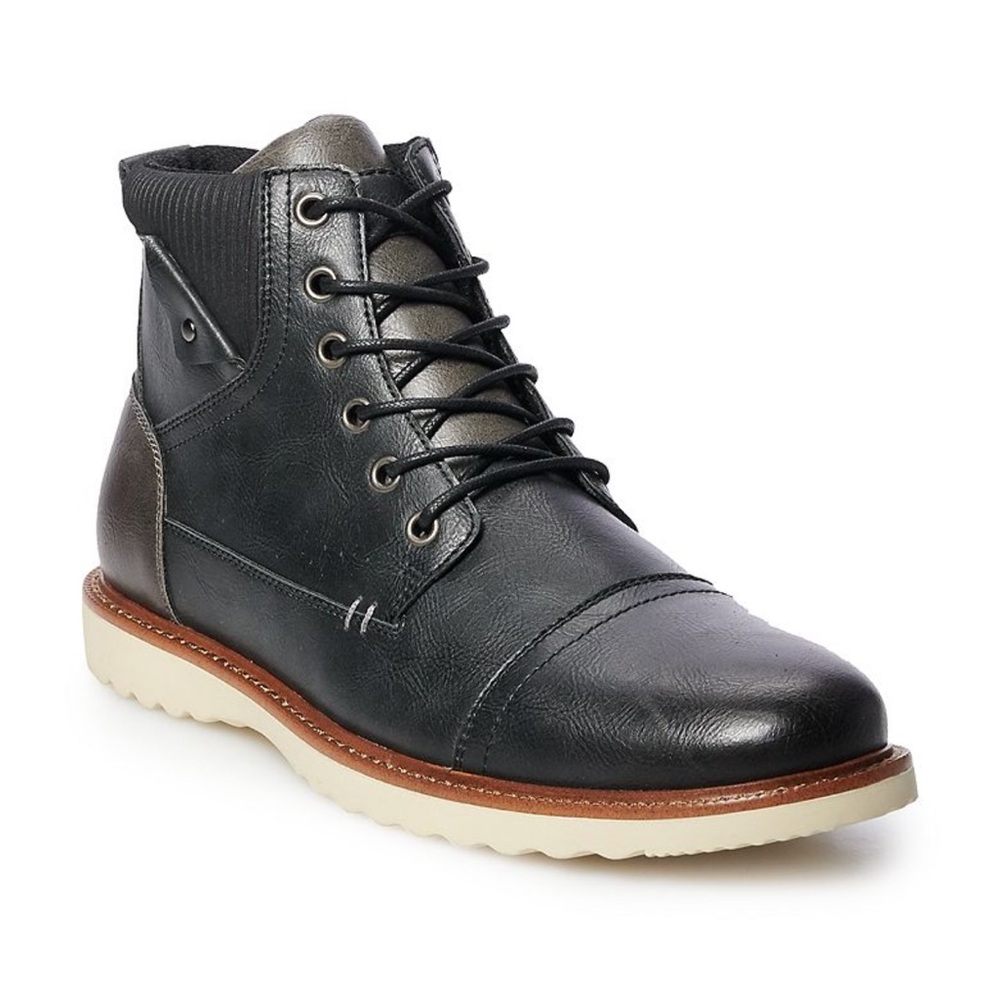 Black Leather Men's Boots